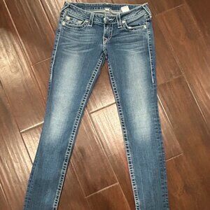 Womans True Religion blue skinny jeans